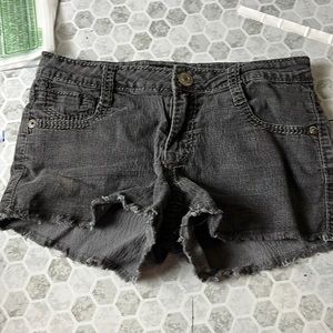 South Pole Sz 5 Shortie Shorts Gray Denim Jean Shorts